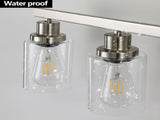 Modern 8-Light Bathroom Vanity Light Fixture - Brushed Nickel Finish with Clear Glass Shades, W1340P206688