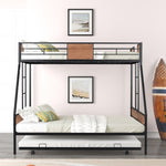 ZUN Metal Twin over Full Bunk Bed with Trundle/ Heavy-duty Sturdy Metal/ Noise Reduced/ Safety 24920841