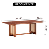 Chinese style log wind Imitation rattan Walnut color tea rectangular solid wood coffee low W1151P154605