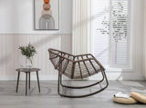 Outdoor Rattan Rocking Chair,Padded Cushion Rocker Recliner Chair Outdoor for Front Porch, Living 93056723