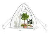 Hexagonal Mini Greenhouse with Zipper Door & Roll-Up Window, PE Cover Outdoor Plant House - White 14163863