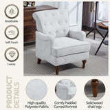 Accent Chair With Comfy Chenille Club Fabric,Comfy Upholstered Living Room Arm Chair,Springs W3042P262909