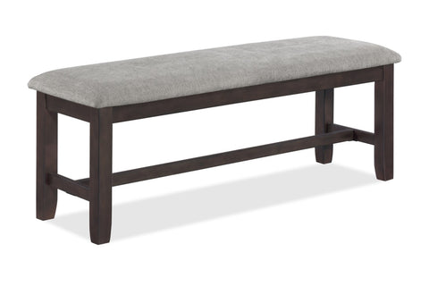 ZUN Contemporary Style 1pc Brown/Light Gray Dining Bench Fabric Upholstered Bench Wood Base Dining Room B011P243277