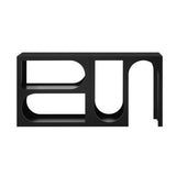 U_STYLE Modular Entryway Console Table with Rectangular Exterior and Curved Interior Design for N711P188169B