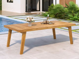 69" Acacia Wood Outdoor Dining Table with Slatted Top, 300 lbs Weight Capacity, Ideal for Patio & N779P234500N
