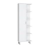 ZUN Crovie Linen 63-inch High Bathroom Cabinet Storage Cabinet with Four Open Shelves B200P173170