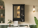 3-in-1 Bathroom Mirror Cabinet, 24-inch Wall Mounted Medicine Cabinet with Adjustable Shelf & Tower N710P401340B