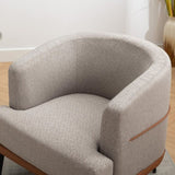 Modern Two-tone Barrel Fabric Chair, Upholstered Round Armchair for Living Room Bedroom Reading 79975814