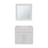 Blake Bathroom Mirror Cabinet with Two Interior Shelves, Wall-Mounted Storage White B200P313686