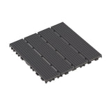 DIY friendly, easy to clean interlocking deck tiles, 11.8"x11.8" patio flooring 44 pieces per 12541963