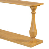 U_STYLE Vintage Sofa Table Console Table with Luxurious Pine Veneer and Elegance Vase-Leg Design,for N711P261924O