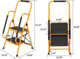 Iron 2-step ladder with handrails ginger 79042191