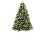 Artificial 5ft Green LED-lit Christmas Tree with 1113PE/PVC Mixed Branch Tips,Red fruit and Pine 09173500
