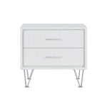 ZUN 2 Drawers Nightstand with Metal Legs, White B016P253805