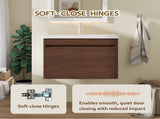 28" Floating Bathroom Vanity With Sink, 0.8-IN Ceramic Sink, Plywood Cabinet with Soft Close Double B2775P577384