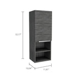 ZUN Mila Bathroom Cabinet, Two Interior Shelves, Two External Shelves, Single Door Cabinet -Smokey Oak B20091952