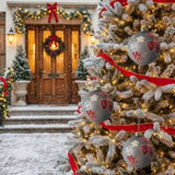 4PCS Set 4.7" Christmas Glass Ball Ornaments Holiday Hanging Treeations for Party Holiday 02050476