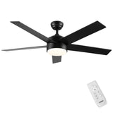52 inch indoor 5 plywood black ceiling fan with light W1367P146434