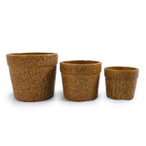 Handmade Ceramic Planter Set of 3, 15/12/9 Inch Diameter, Earth-Tone Speckled Glaze, for Orchids & W3273P321469