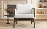 U-Can Sherpa Fabric Accent Chair, Upholstered Armchair with Solid Wood Frame, Comfortable N724P256558K