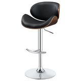 ZUN Black and Chrome Adjustable Bar Stool B062P153496