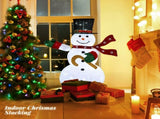 4ft Lighted Pop-Up Snowman, Large Christmas Holiday Decoration w/ 100 LED Lights, Top Hat, Scarf for 79455158