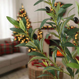 5ft Christmas Tree with White Planter Natural Fake Tree Indoor Holiday Decor Easy Care 93474804