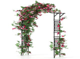 Garden Arch Trellis - PE-Coated Metal, 67"x15.5"x83" Plant Support for Climbing Vines 81969582