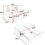 70.9" Pull Out Sofa Bed, 3-Seat Convertible Sleeper Sofa with 2-in-1 Pillow and Blanket W1885P263565