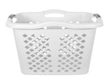 2 Bushel Plastic Laundry Basket with Silver Handles, White, 2 Pack 29814830
