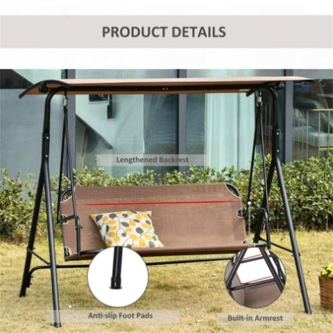 ZUN 2-Seat Outdoor Patio Swing Chair-Brown （ Prohibited by WalMart ） 17252537