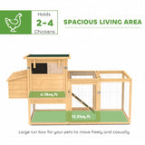 ZUN Wooden Chicken Coop 21111125