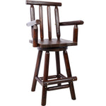 ZUN Rustic Bar Stool - Fir Wood Construction, Chair with Footrest,Wide Armrest, Rustic Kitchen Stool, 70148702