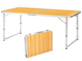 4Ft Portable Multipurpose Folding Table wood grain color 36163204