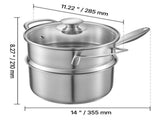 2-in-1 Stainless Steel Saucepan with Steamer 2.5QT Tri-Ply Bottom Induction Compatible Dishwasher 92420298