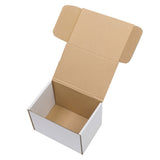 50 Corrugated Paper Boxes 6x4x4"White Outside and Yellow Inside 08347843