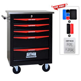 ZUN 5 Drawers Multifunctional Tool Cart with Wheels,Metal Rolling Tool Cart Storage for Garage Workshop W1102P245250