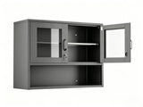 Steel 31.50" 31.50" 11.81" wall cabinet , steel display case, black 60792824