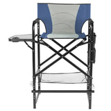 31" Tall Directors Chair with Footrest, 4Portable Bar Height Folding Camping Chair with Built-in Cup 12985219