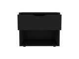 19.7" High Nightstand End Table with Open Shelf,Black B097P167408