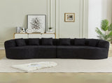 Curved Sectional Sofa, 111.5-inch Oversized Modern Bone-Free Cloud Sofa with 6 Pillows Luxury W3505P456569
