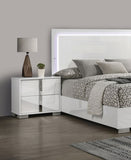 White Color Modern Gorgeous 1pc Bedside Table Bedroom Nightstand Chrome Legs UV Finish B011P317868