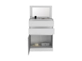Dresser 43"H, Jewelry Box, Mirror, Single Door Cabinet, Two Drawers, White B097132972