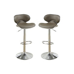 ZUN Adjustable Espresso Faux Leather Bar Stools, Set of 2 SR011563