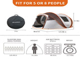 4-6 Persons White Light Orange Pop-Up Boat Tent T2602P172603
