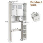 ZUN Double-Door Bathroom Cabinet with 2, Adjustable Panels, 1 Drawer and 3 Side Shelves, White 23726819