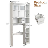 ZUN Double-Door Bathroom Cabinet with 2, Adjustable Panels, 1 Drawer and 3 Side Shelves, White 23726819