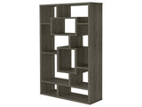 Weathered Grey 10-Shelf Open Back Bookcase B062P153821