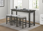 ZUN 4pc Counter Height Dining Set Gray Finish Counter Height Table w Drawer Built-in USB Ports Power B011P151856