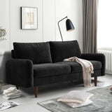 56.3" Velvet Round Arm Apartment Loveseat 07716609